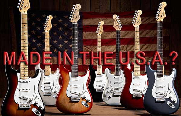 US flag anf Fender guitars