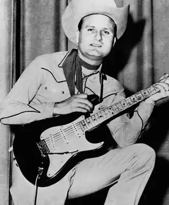 Bill Carson with his Cimarron Red Stratocaster