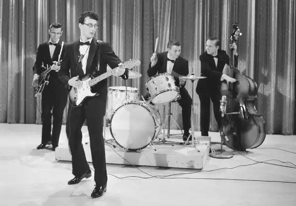 Buddy Holly and the Crickets at the Ed Sullivan Show in 1957