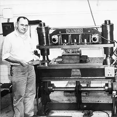 Leo Fender with a 60-Ton Multi-Max Press