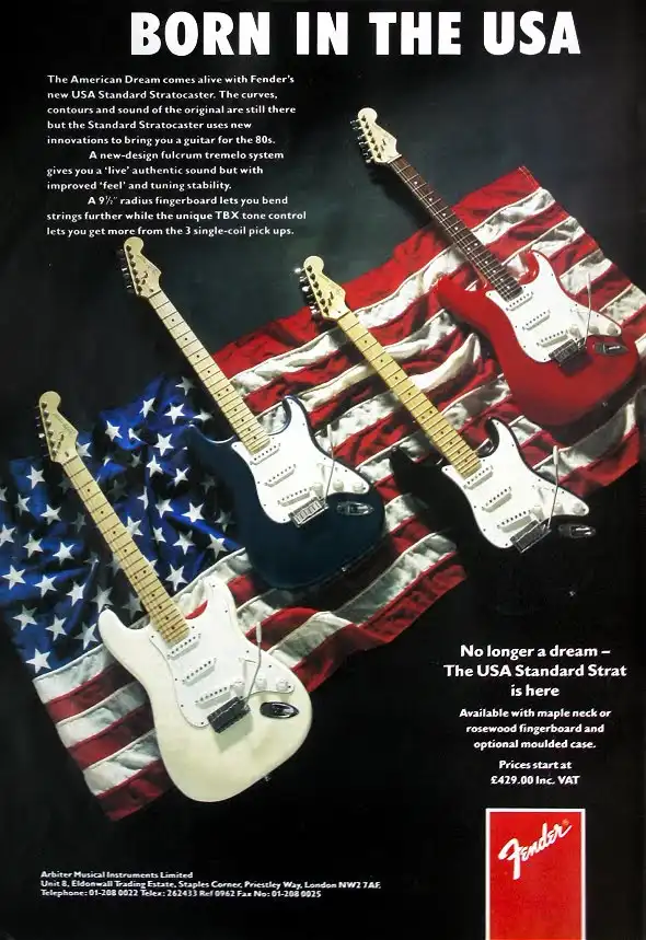 1987 Fender American Standard Strats original advert