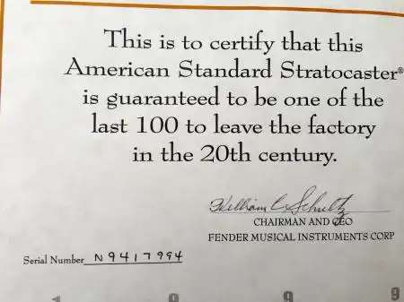 20th Century model Certificate