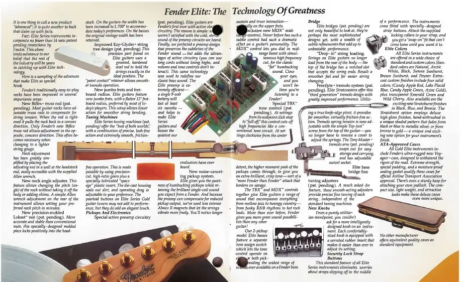 Fender Elite Series explained in the Fender catalog
