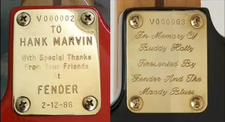 Neck Plates of Stratocasters #2 and #3 Made at the Corona Factory