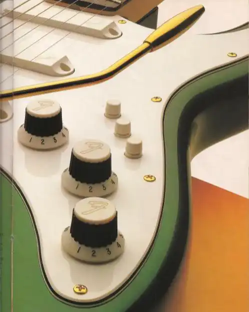 Stratocaster Elite knobs and push buttons, picture from Fender catalog