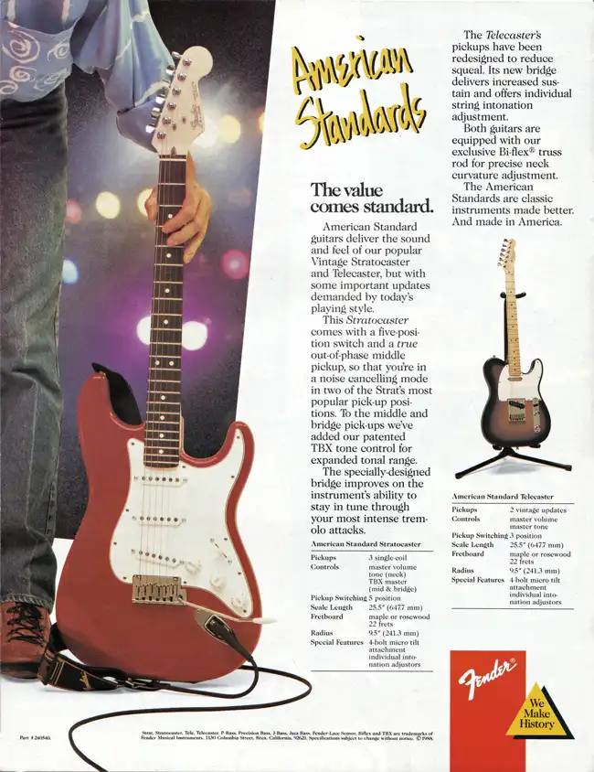 The American Standard Stratocaster as featured in the 1988 Fender catalog