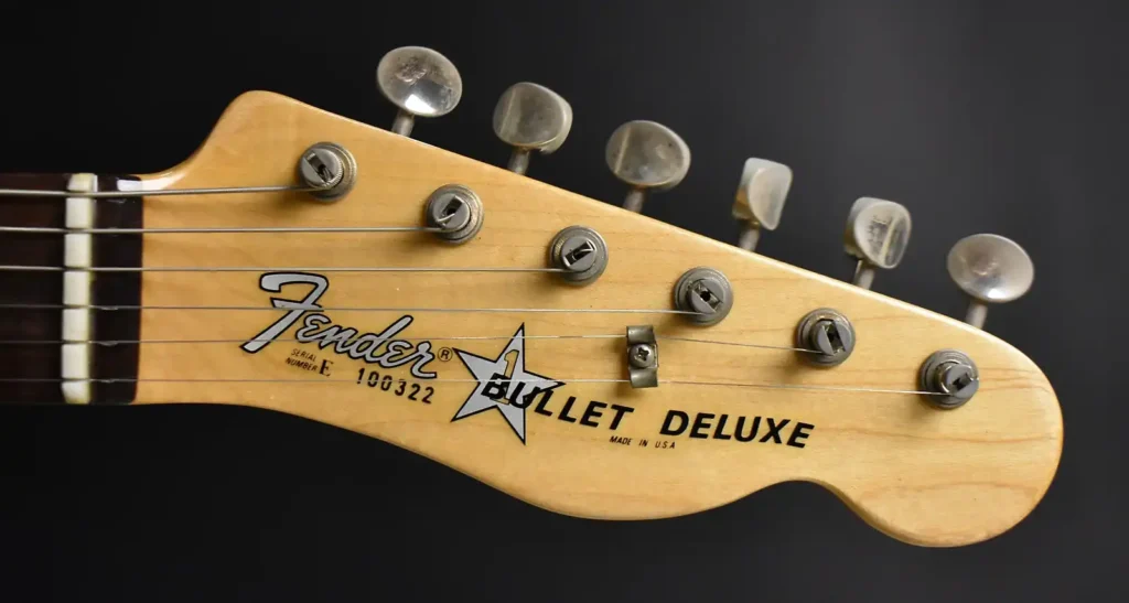 The Fender Bullet Deluxe headstock, Courtesy of Imperial Vintage Guitars