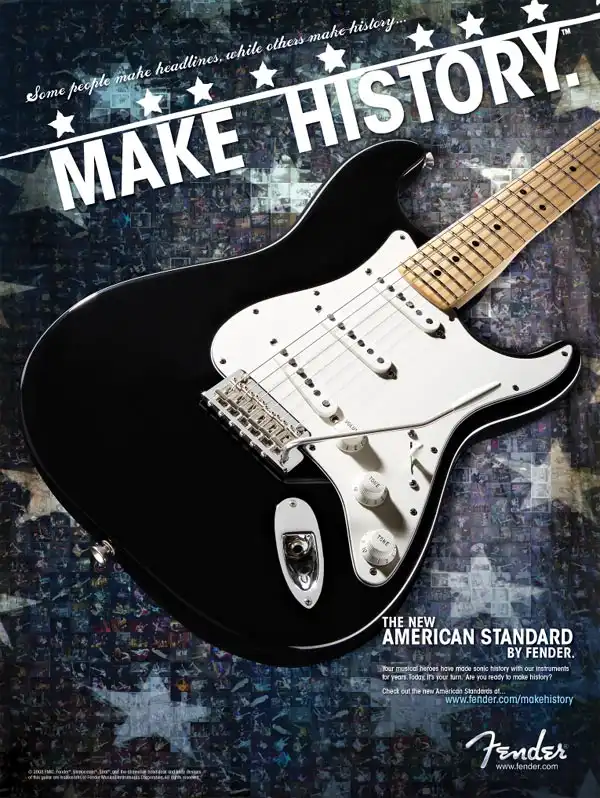 2008 American Standard Stratocaster Advertising "Make History", Black version