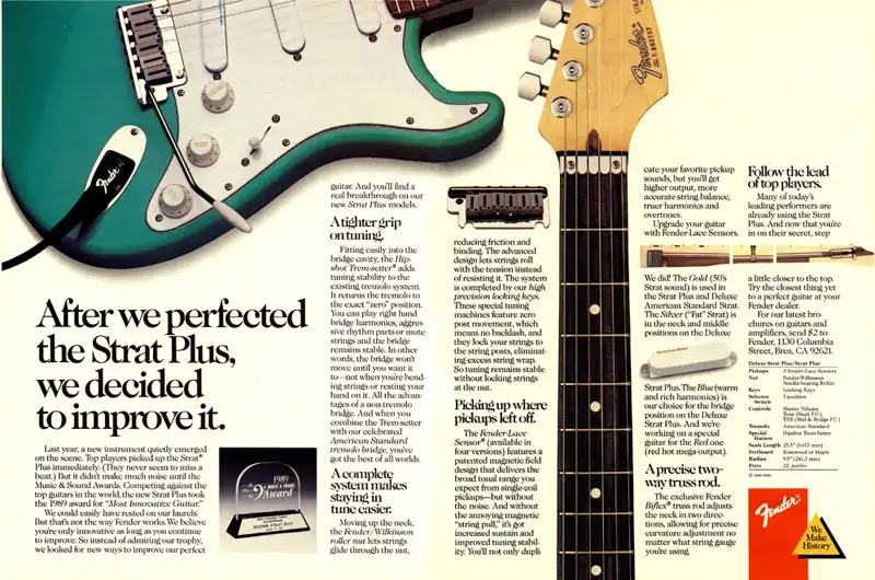 1989 Deluxe Strat Plus Ad