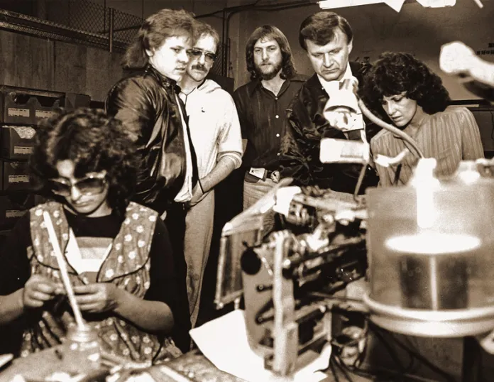 During the release party for the Vintage 52 Telecaster, John Page gave a tour of the Fender plant to Dave Mason, Steve Cropper, and Dick Dale