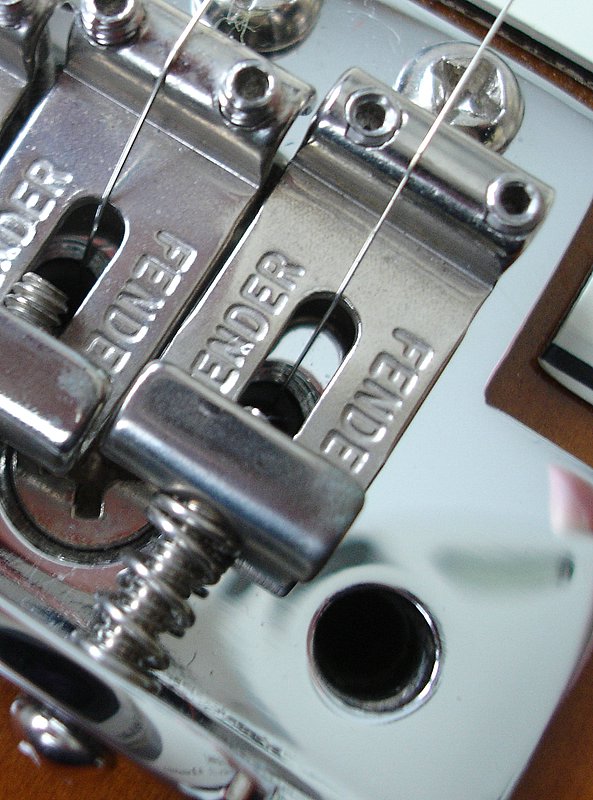 90s '62 Vintage Reissue saddles, double 'FENDER' stamped, reverse orientation
