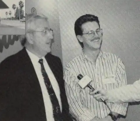 Fender President Bill Schultz with Floyd Rose at the 1991 NAMM Show