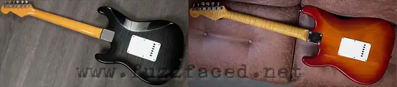 Foto Flame Collectable Stratocaster vs Foto Flame Strat