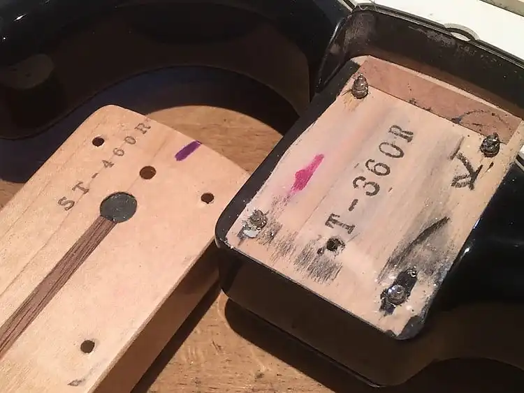 MIJ Stratocaster neck pocket and heel factory stamps