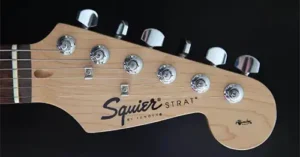 1997 Squier Affinity Stratocaster with a small headstock and an Affinity Series badge on the ball end