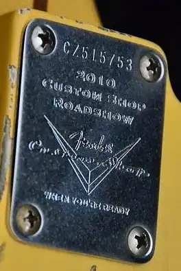 Neck plate from a guitar built for the 2010 Roadshow