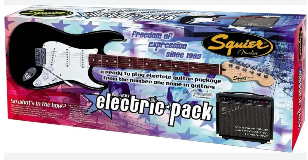 Advertising for the SE-100 pack. Note the headstock of the guitar pictured in the box—it doesn’t appear to be a SE-100!