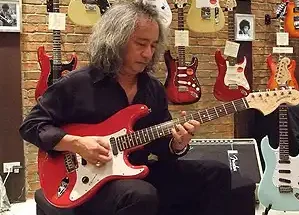 Thai guitarist O-Larn with his new Fiesta Red signature Stratocaster