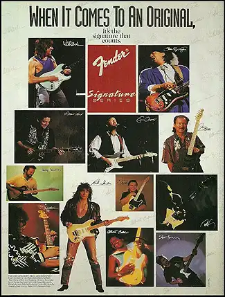 Fender Signature Series print advert, 1993