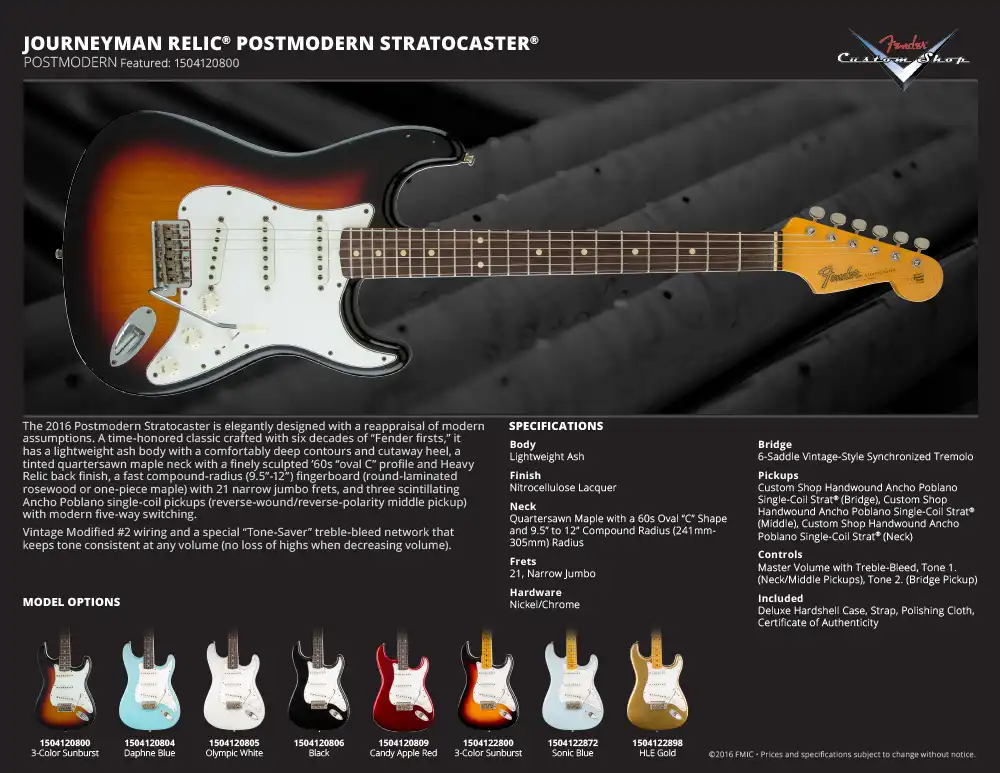 2016 Journeyman Relic Postmodern Stratocaster