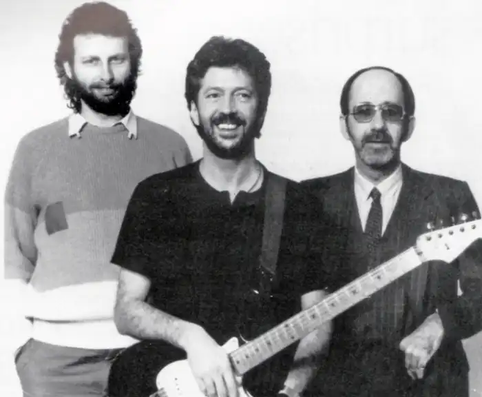 John Hill, Eric Clapton, and Roger Forrester (Courtesy of John Hill)