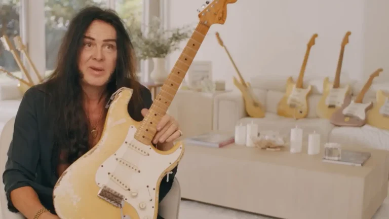 Yngwie Malmsteen with some of his favourite Stratocasters during Strat Sessions, Fender’s anniversary series spotlighting legendary players and their connection to the Strat