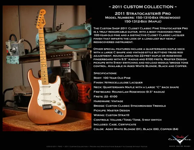 Other Stratocaster Pro models. The 2011 Strat Pro differed significantly from the original 2006 model