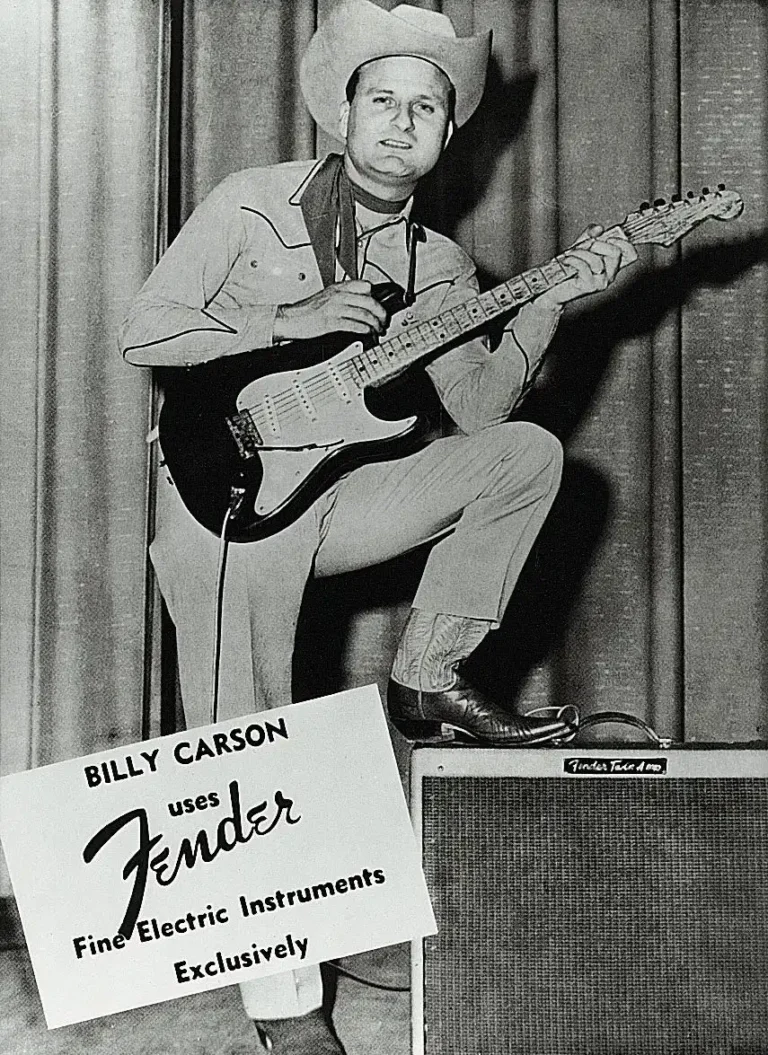 Fender advertisement featuring Bill Carson