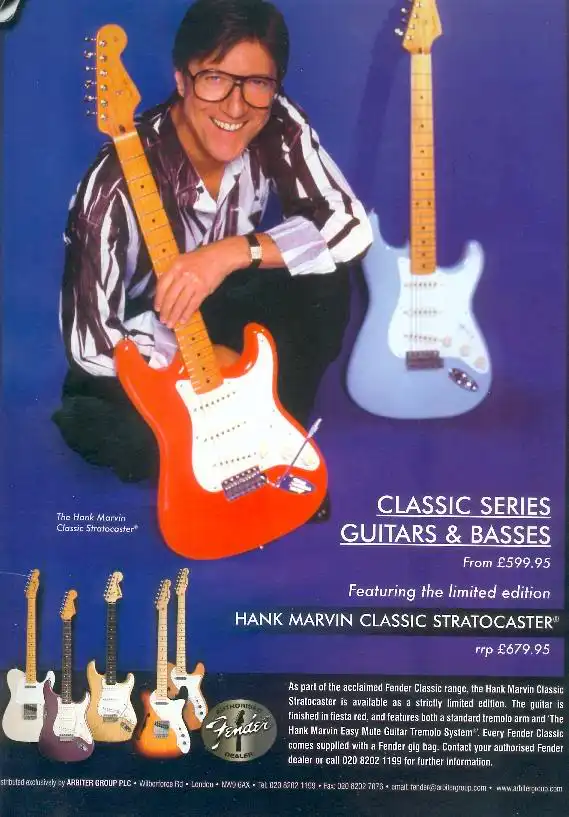Hank Marvin Classic Stratocaster advertisement
