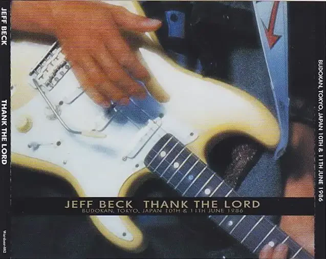 Jeff Beck’s “Thank the Lord” cover. Note the six-screw bridge and the original single-coil pickups with staggered pole pieces.