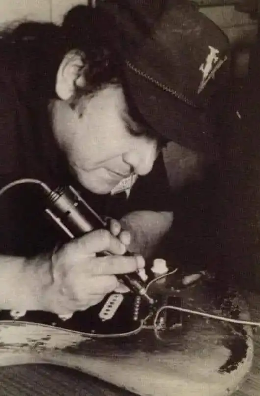 René Martinez working on Stevie Ray Vaughan’s Number One