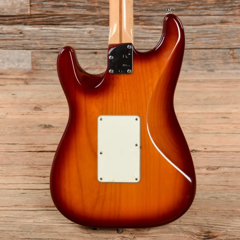 Back of the Richie Sambora Stratocaster body. Note the smoother transition between the neck pocket and the lower horn (photo: Chicago Music Exchange)