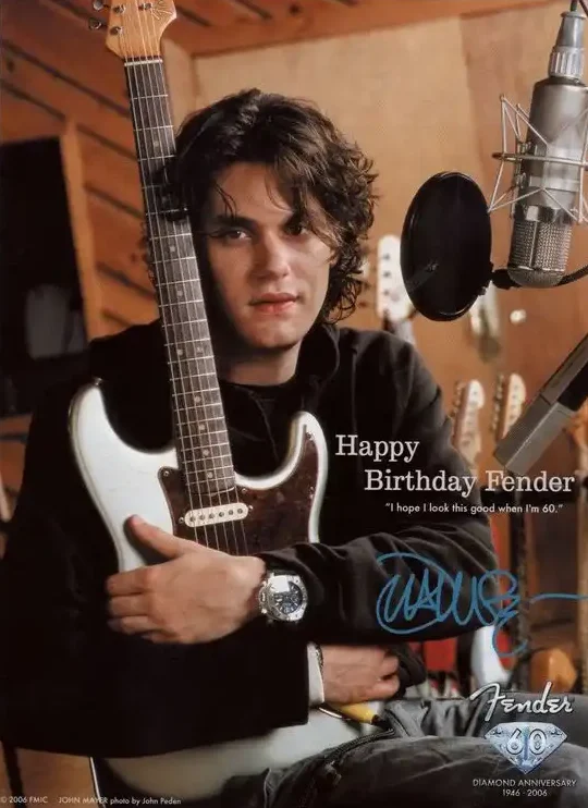 2006 Fender 60th Anniversary advertisement featuring John Mayer, reflecting his growing standing within Fender’s artist roster