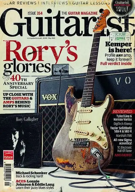 Rory Gallagher’s Stratocaster featured in the May 2012 issue of Guitarist magazine