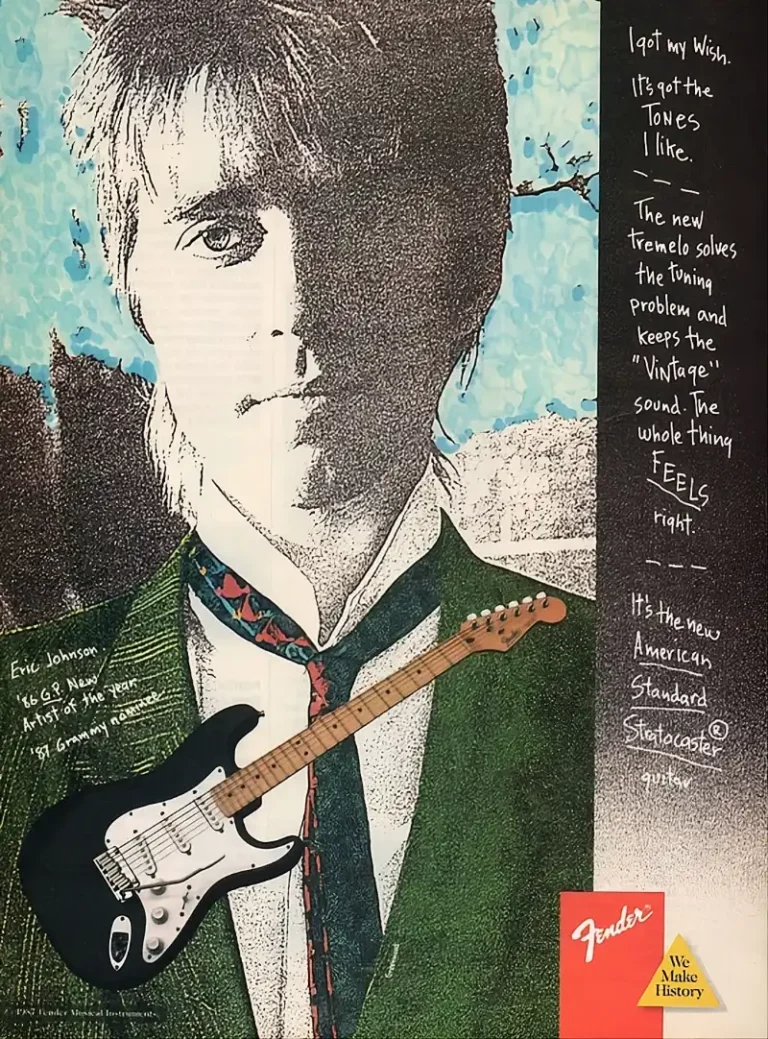 American Standard Stratocaster adverisement featuring Eric Johnson
