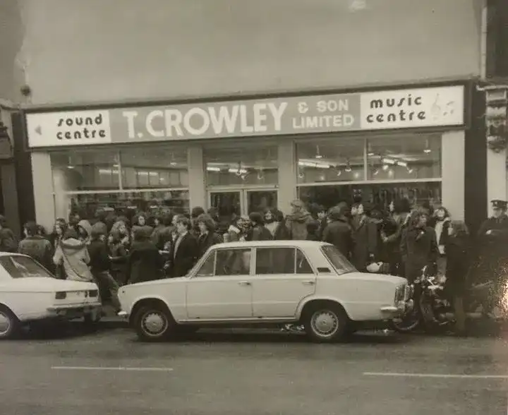 Crowley’s Music Centre opened in 1973, and this may be a photograph taken on opening day