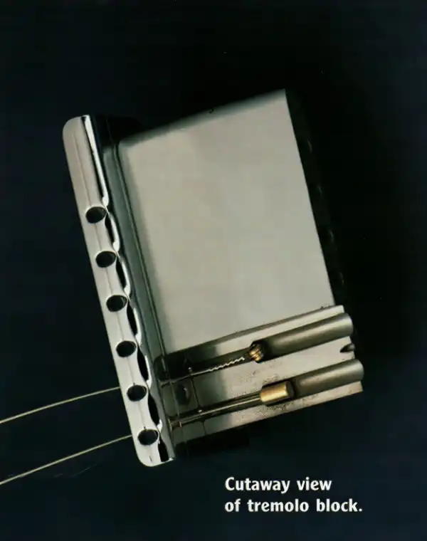 Cutaway view of the tremolo block