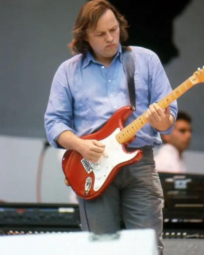 David Gilmour with the Red Strat at Live Aid, 1985
